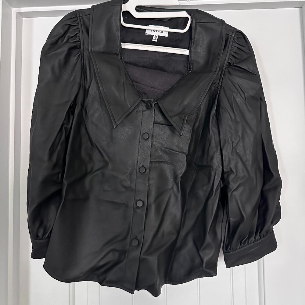 Suri Puff Sleeve Collared Blouse